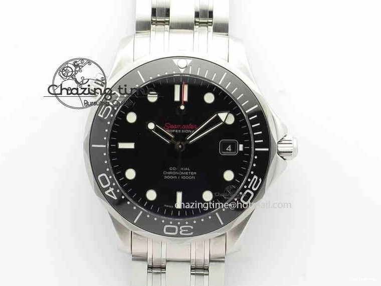 0227 Seamaster 300M SS MK 1:1 Best Edition Black Dial Ceramic Bezel On SS Bracelet A TopPick 8177